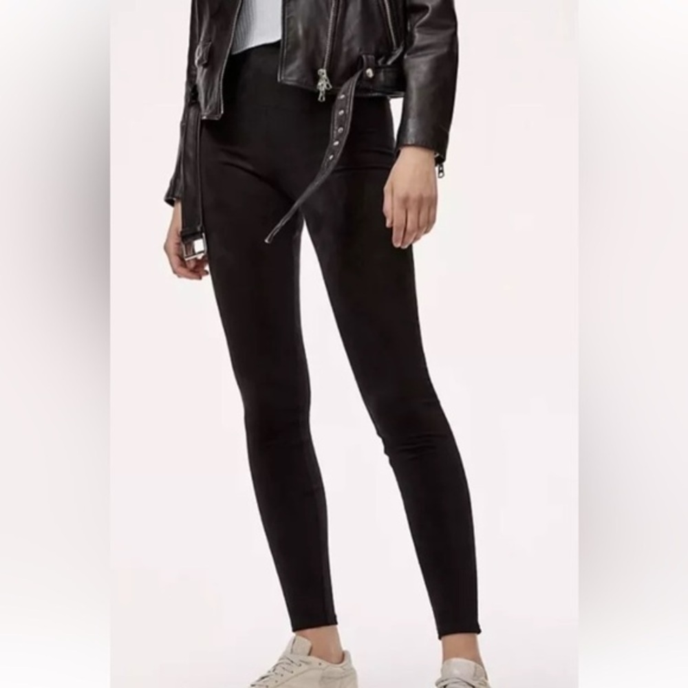 ARITZIA Wilfred Free Daria Pant charcoal Faux Suede Leggings High Waist Skinny S